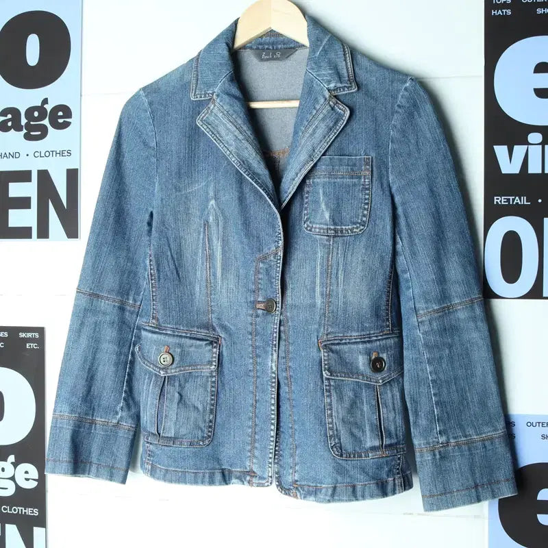 [BUNJANG] ZIO SONGZIO Denim Windbreaker Jacket / W(S-M) 지오송지오 집업 바람막이 점퍼자켓 데님 청-17810