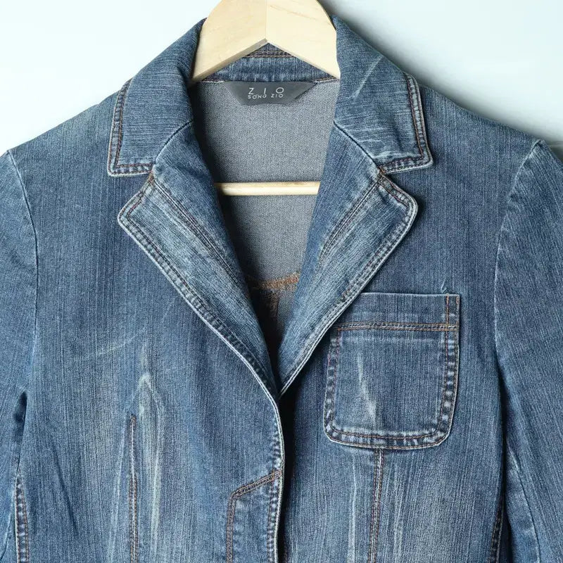 [BUNJANG] ZIO SONGZIO Denim Windbreaker Jacket / W(S-M) 지오송지오 집업 바람막이 점퍼자켓 데님 청-17810