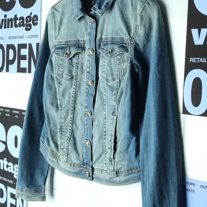 [BUNJANG] Calvin Klein Denim Windbreaker Jacket / W(S-M) 캘빈클라인 집업 바람막이 점퍼자켓 데님 청-17816