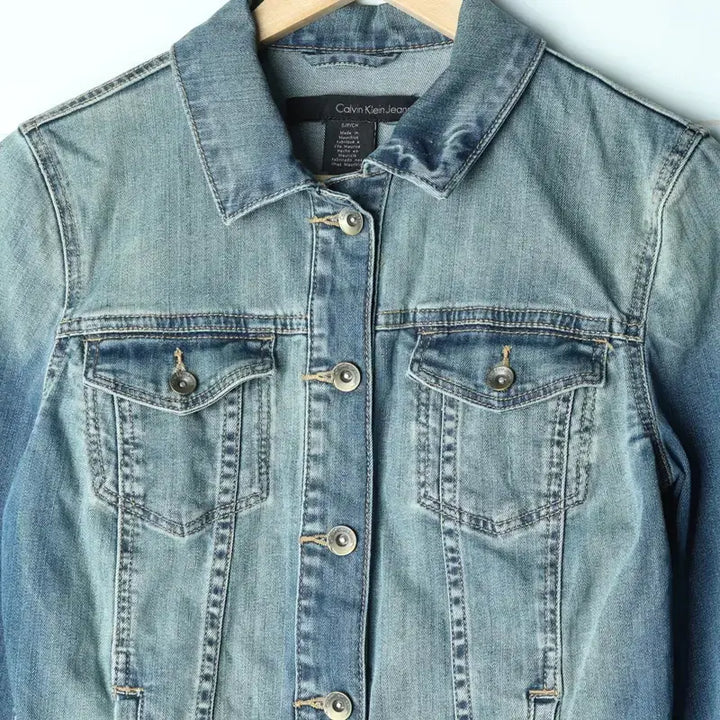 [BUNJANG] Calvin Klein Denim Windbreaker Jacket / W(S-M) 캘빈클라인 집업 바람막이 점퍼자켓 데님 청-17816