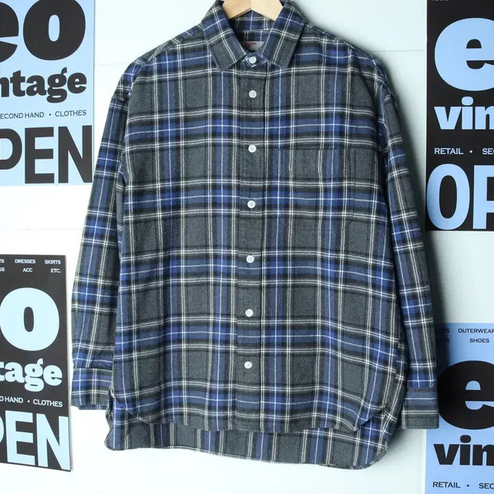 [BUNJANG] 8 Seconds Flannel Western Check Shirt / (S-M) 에잇세컨즈 셔츠 남방 플란넬 웨스턴체크 아메카지-1781C