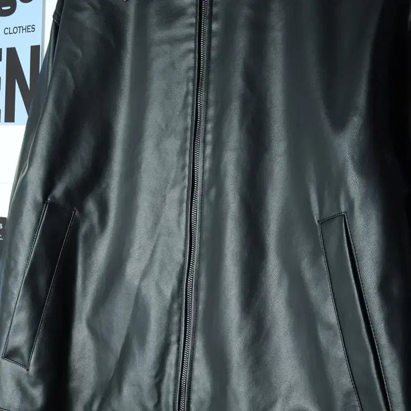 [BUNJANG] Spao Windbreaker Jacket / (XL-2XL) 스파오 집업 바람막이 점퍼자켓 합성가죽 블랙-1781F