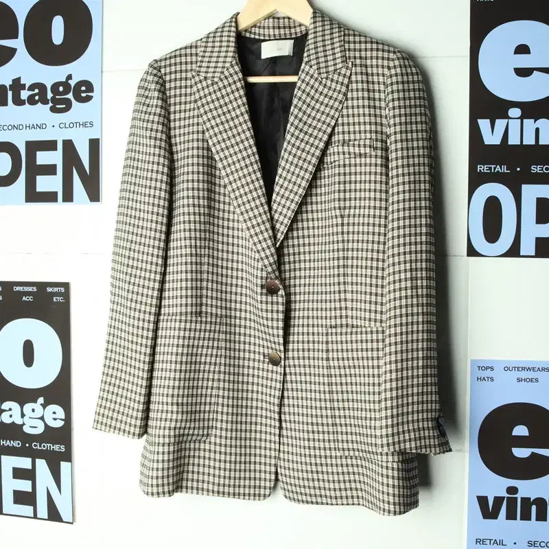 [BUNJANG] ZIGZAG Checkered Blazer Jacket / (S-M) 지고트 정장 슈트 자켓 블레이저 체크 경량 테일러-17821