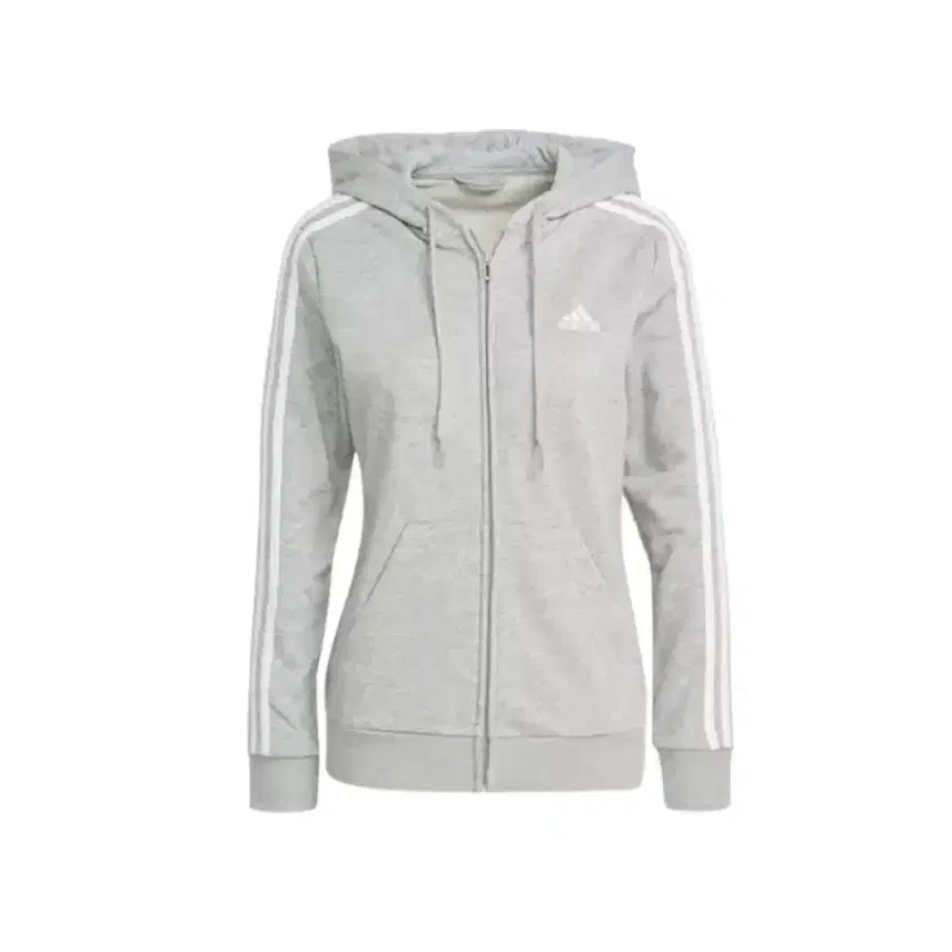 [BUNJANG] Adidas Three-Stripe Full Zip Hoodie Gray GL0802 / L 아디다스 삼선 풀집업 후드티 후디 그레이 GL0802