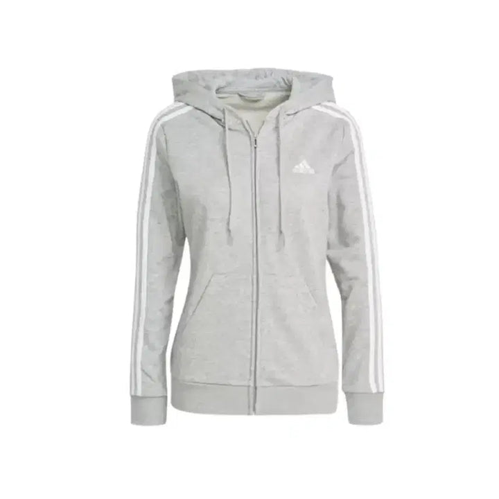 [BUNJANG] Adidas Three-Stripe Full Zip Hoodie Gray GL0802 / L 아디다스 삼선 풀집업 후드티 후디 그레이 GL0802