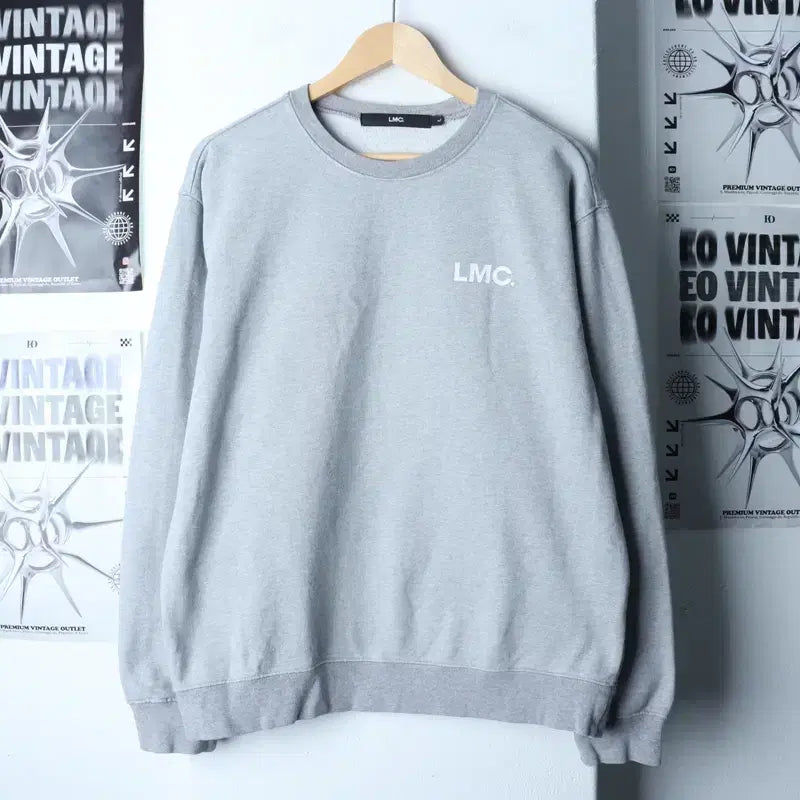 [BUNJANG] LMC Big Logo Gray Heavy Street Sweatshirt / (L-XL) 엘엠씨 맨투맨 티셔츠 빅로고 그레이 헤비 스트릿-178B1