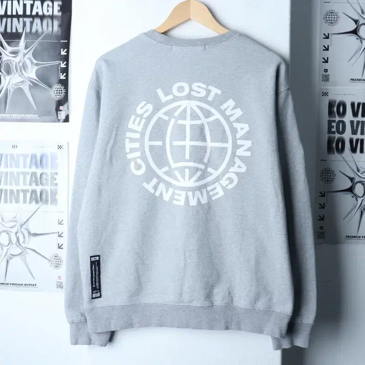 [BUNJANG] LMC Big Logo Gray Heavy Street Sweatshirt / (L-XL) 엘엠씨 맨투맨 티셔츠 빅로고 그레이 헤비 스트릿-178B1