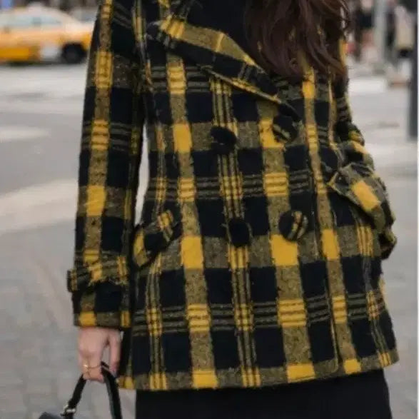 [BUNJANG] SON JUNG WAN Check Wool Coat / 손정완 SON JUNG WAN 체크 울 코트 55