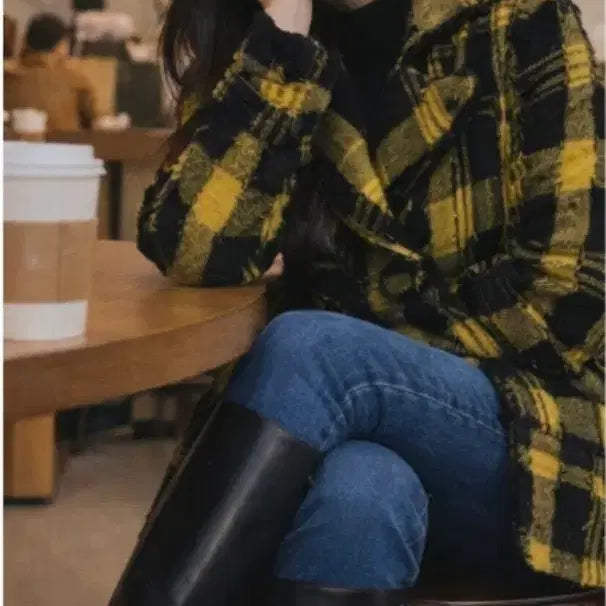 [BUNJANG] SON JUNG WAN Check Wool Coat / 손정완 SON JUNG WAN 체크 울 코트 55