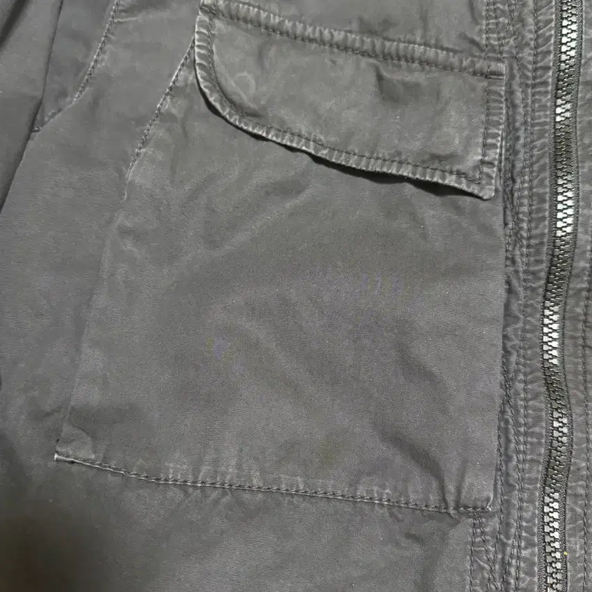 [BUNJANG] Stone Island Brushed Cotton Wool Effect Overshirt - Black / 스톤아일랜드 브러쉬드 코튼 울드이펙트 오버셔츠 블랙