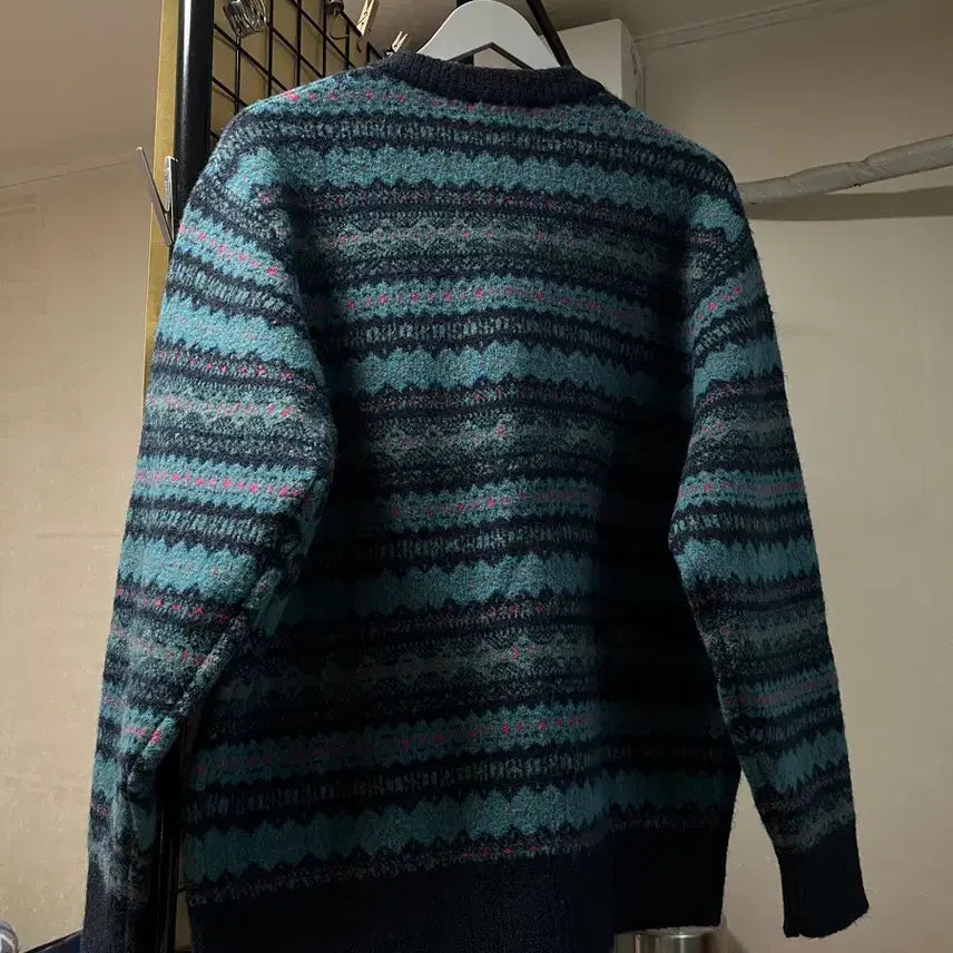 [BUNJANG] GU Fair Isle Puff Knit Cardigan / (m사이즈) GU 페어아일 퍼프니트 가디건 /유니클로