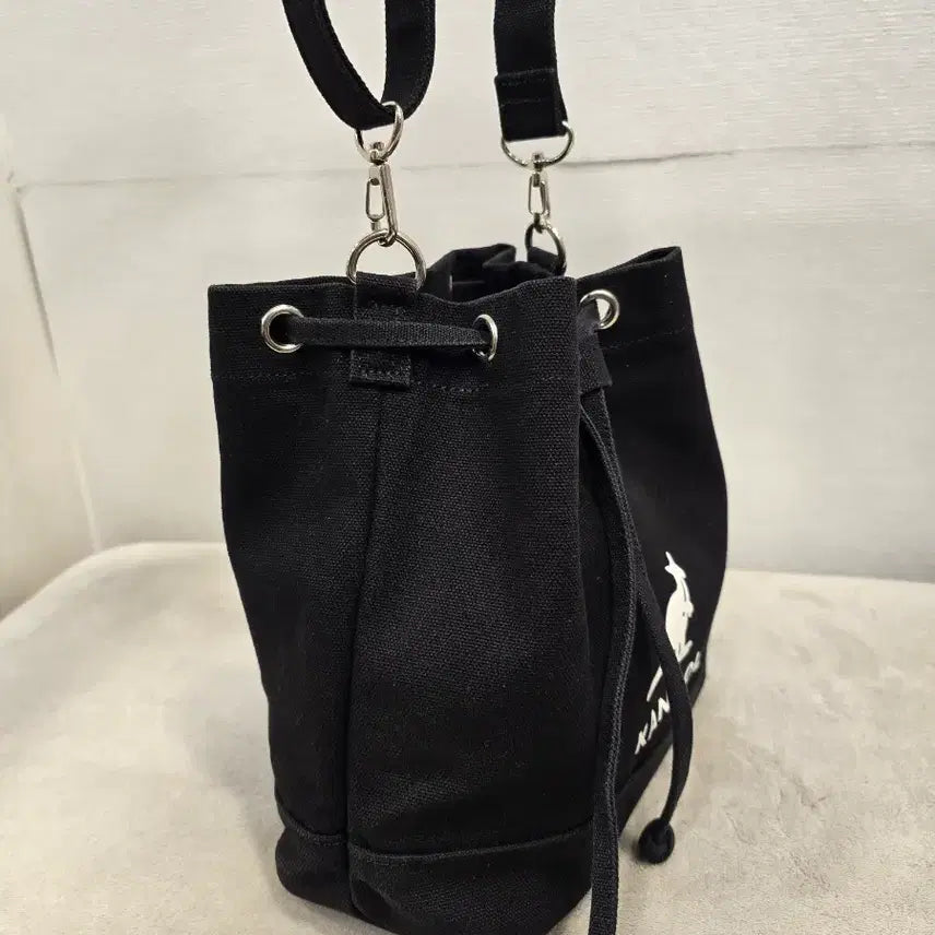 [BUNJANG] Kangol Black Canvas Bucket Bag / 캉골 버킷백 블랙  숄더백 크로스백 가방