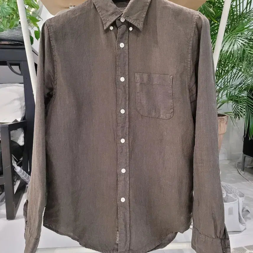[BUNJANG] Abercrombie &amp; Fitch Premium Linen Shirt (Brown) / 하와이의 여유를 담은, 아베크롬비 프리미엄 린넨 셔츠 (브라운)
