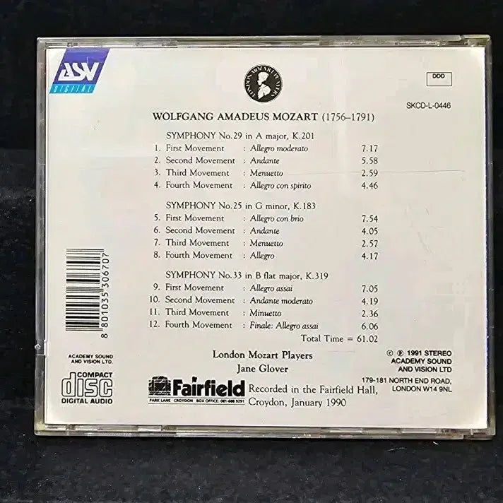 [BUNJANG] Jane Glover Mozart Symphony CD / 모차르트 교향곡 CD (Jane Glover)