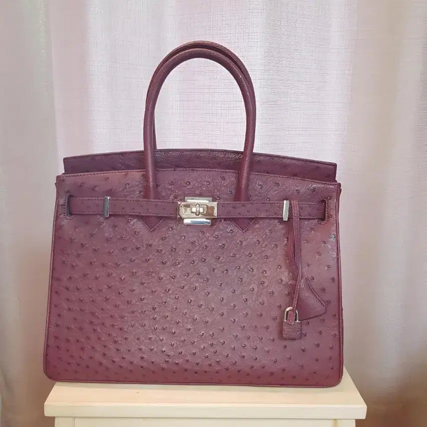[BUNJANG] HOMIGA Ostrich Leather Tote Bag / 호미가 오스트리치 타조가죽 토트백 버건디컬러 고급 상태 최상