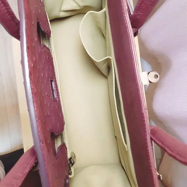[BUNJANG] HOMIGA Ostrich Leather Tote Bag / 호미가 오스트리치 타조가죽 토트백 버건디컬러 고급 상태 최상