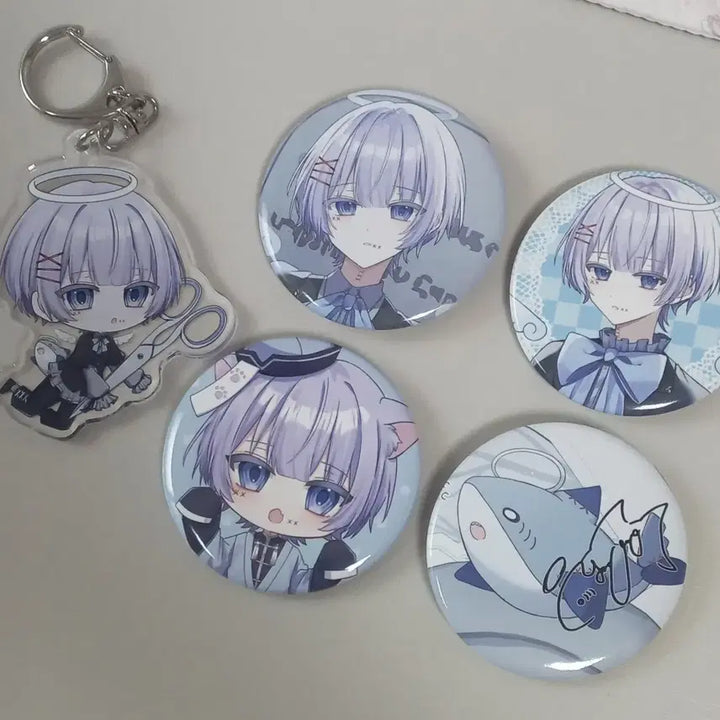 [BUNJANG] Utaite Yurane Acrylic Keyring &amp; Can Badge Bundle Set / 우타이테 유라네로 아크릴 키링 캔뱃지 4종 일괄 양도