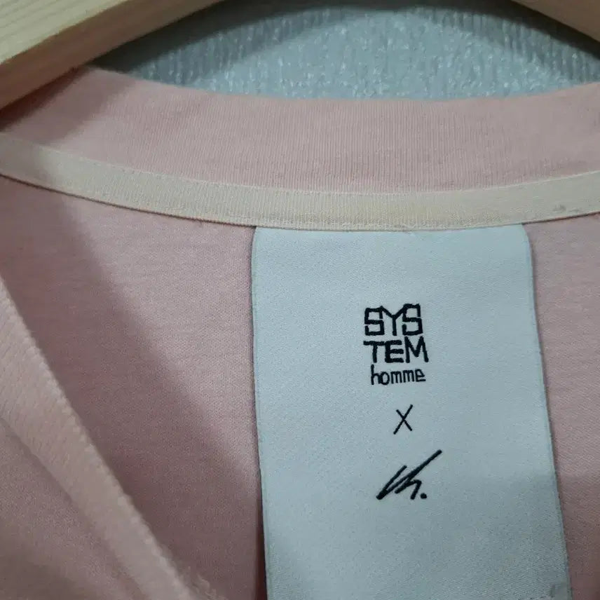 [BUNJANG] System Homme Pink Print T-shirt / 시스템옴므 핑크 프린트 반팔티 100