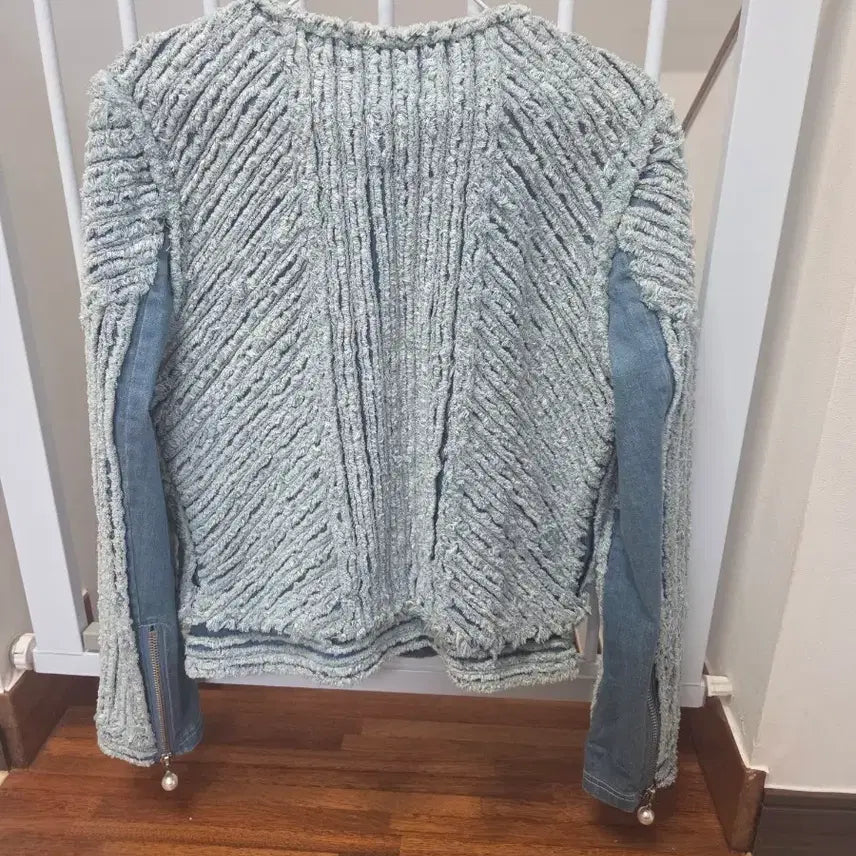 [BUNJANG] JL.DE.WORK Blue Textured Denim Tweed Jacket / js 뉴욕블루 텍스쳐 청차켓. 수입브랜드