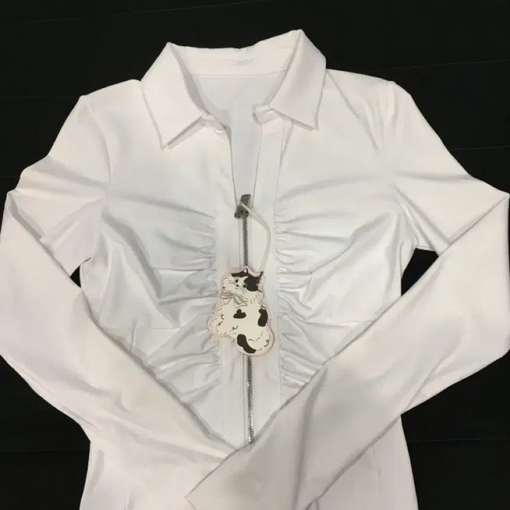 [BUNJANG] Pale Vade Collar Shirring Zip-Up - White / 새상품,택o)페일제이드 Collar Shirring  Zip-Up-화이트