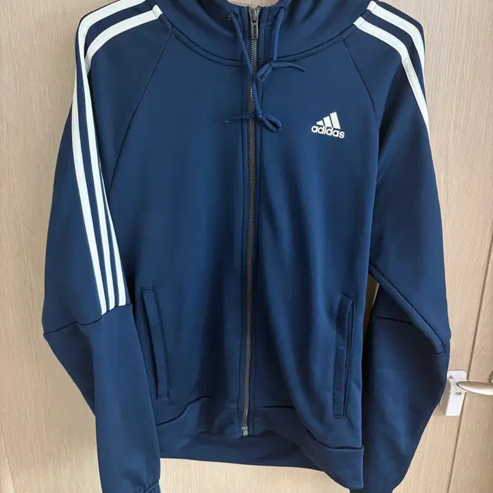 [BUNJANG] Adidas Three Stripes Training Hoodie Navy L / 아디다스 삼선 트레이닝 후드집업 네이비 L