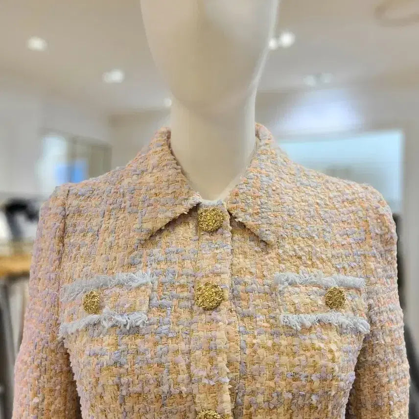 [BUNJANG] Renee Von Tweed Long Dress Coat / 레니본 트위드 롱 원피스 코트