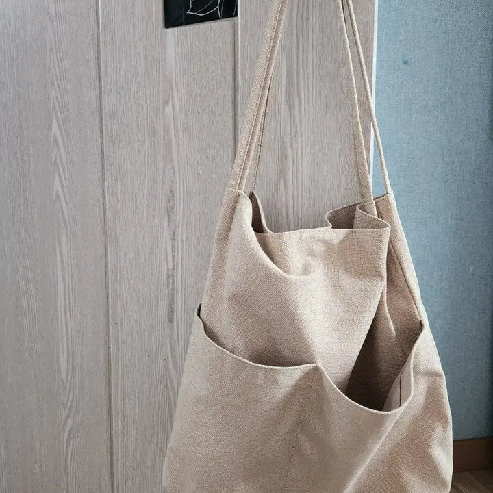 [BUNJANG] Jajoo Canvas Two-Pocket Shoulder Bag / 자주* 캔버스 투포켓 숄더백