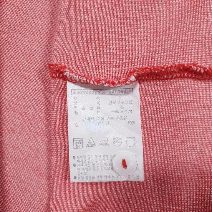 [BUNJANG] Lacoste Henley Neck Polo Shirt Red / 105) 라코스테 신형 배색 포인트 헨리넥 반팔 카라티 폴로 셔츠 레드