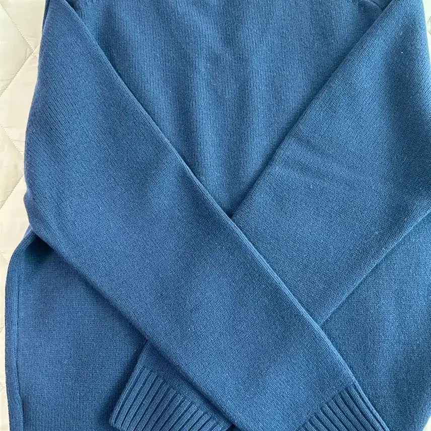 [BUNJANG] Heritagefloss Crest 7g Wool V-Neck Knit M / 헤리티지플로스 crest 7g 울 브이넥 니트 네이비  M size