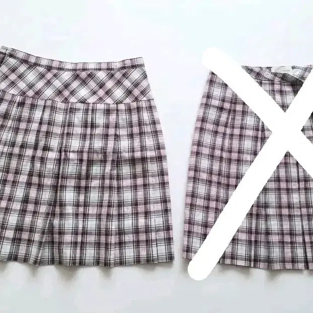 [BUNJANG] School Uniform Skirt Set / 예쁜 여자교복 하복교복 체크 2종(77, 74)