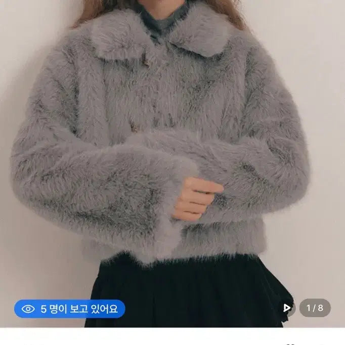 [BUNJANG] Floome Latte Fur Jacket Gray Size 1 / 플로움 라떼 퍼 자켓 그레이 1사이즈