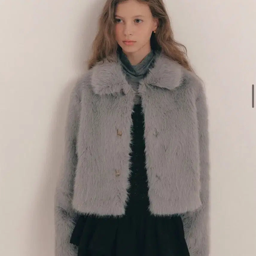 [BUNJANG] Floome Latte Fur Jacket Gray Size 1 / 플로움 라떼 퍼 자켓 그레이 1사이즈