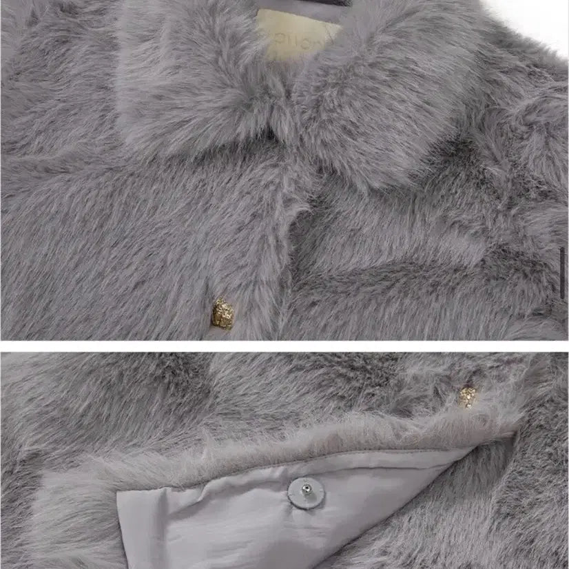 [BUNJANG] Floome Latte Fur Jacket Gray Size 1 / 플로움 라떼 퍼 자켓 그레이 1사이즈