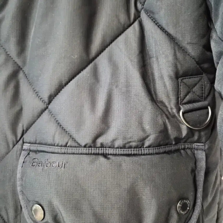[BUNJANG] Barbour Quilted Jacket Black Sherpa Collar Large / 바버 퀼팅 자켓 블랙 뽀글이 카라 라지