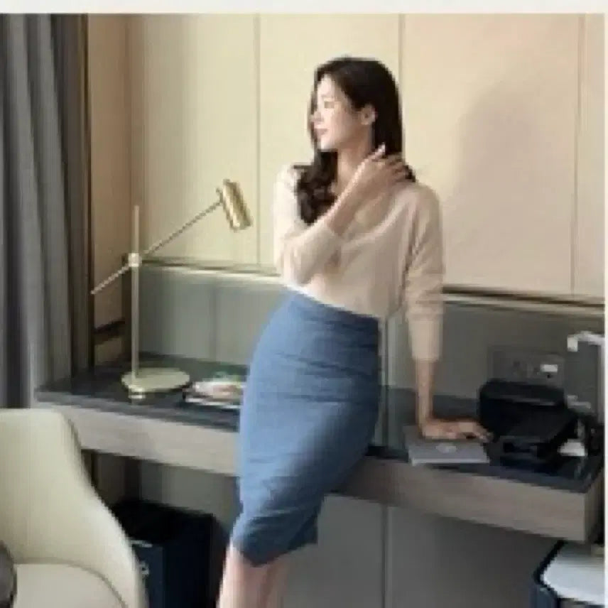 [BUNJANG] reine Navy Checkered H-Line Midi Skirt (S) / 렌느 reine 네이비 잔체크 H라인 미디스커트 (S)