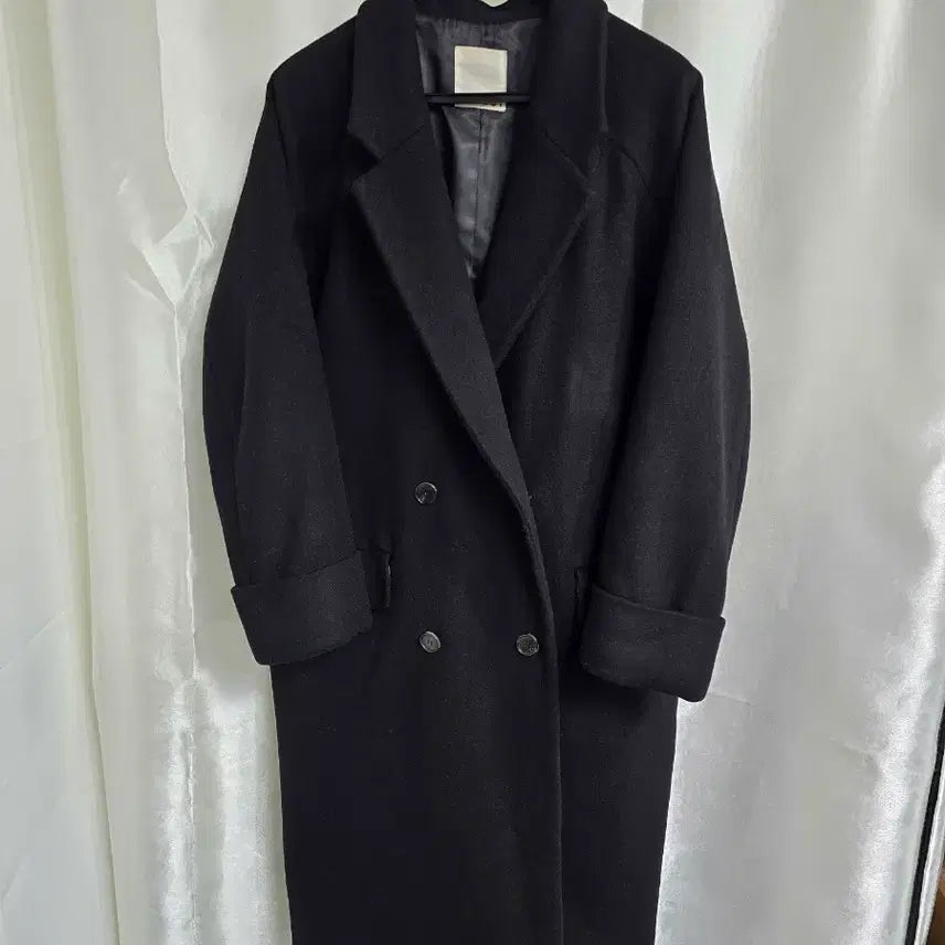 [BUNJANG] Tomboy Black Double Button Coat / 톰보이 블랙 더블 버튼 코트 (1795)