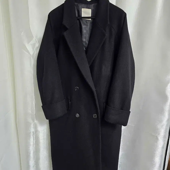 [BUNJANG] Tomboy Black Double Button Coat / 톰보이 블랙 더블 버튼 코트 (1795)