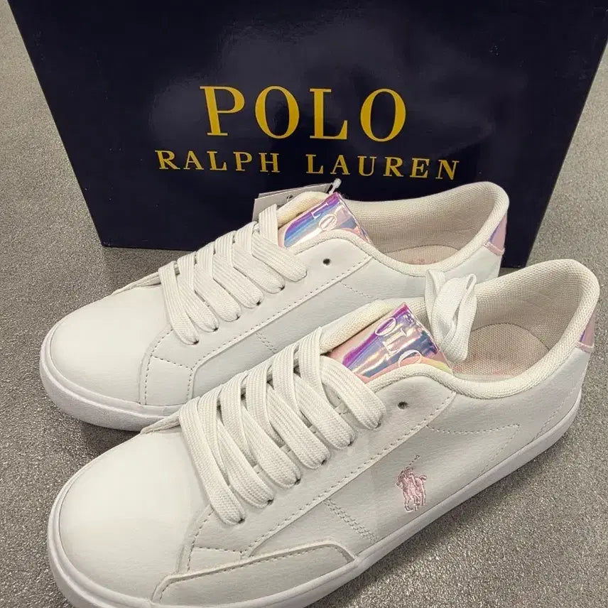 [BUNJANG] Polo Ralph Lauren White Sneakers (230) / 폴로 랄프로렌 화이트 스니커즈 새상품 (230)