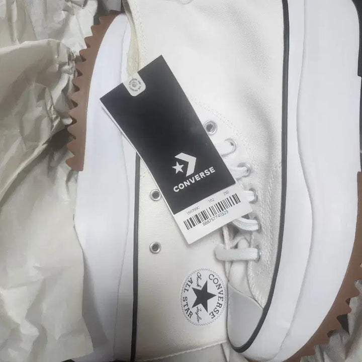 [BUNJANG] Converse Run Star Hike White Sneakers / (250)컨버스 런스타 하이크 화이트 미시착 새상품 급처