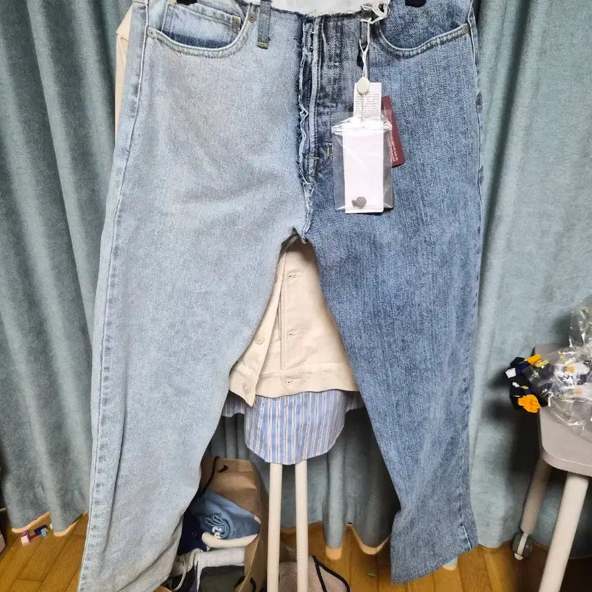[BUNJANG] Maison Margiela Color Block Cut Denim Pants / [33]마르지엘라 배색 컷 데님 팬츠