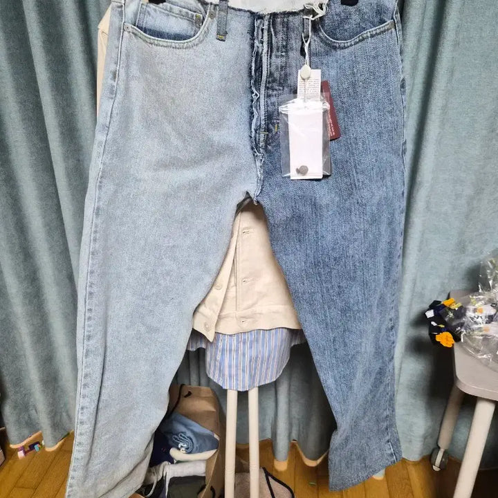 [BUNJANG] Maison Margiela Color Block Cut Denim Pants / [33]마르지엘라 배색 컷 데님 팬츠