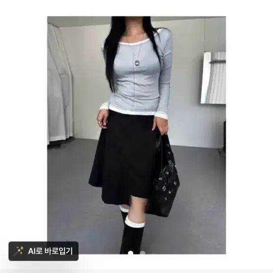 [BUNJANG] Abless Halterneck Dress Coordinate Set with Inner Tee and Belt / 에이블리 홀터넥 원피스 코디 세트