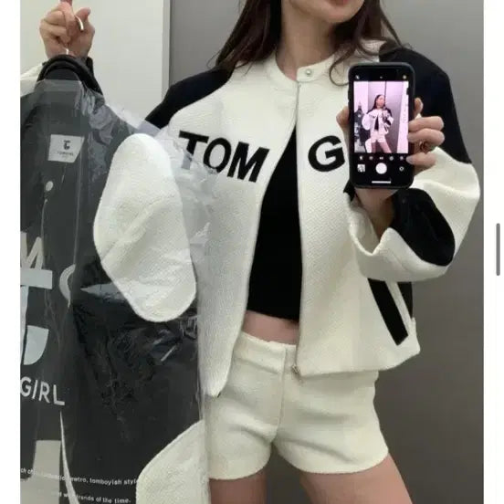 [BUNJANG] Tomgirl Coco Tweed Color Block Cropped Jacket / 톰걸 코코트위드 배색자켓