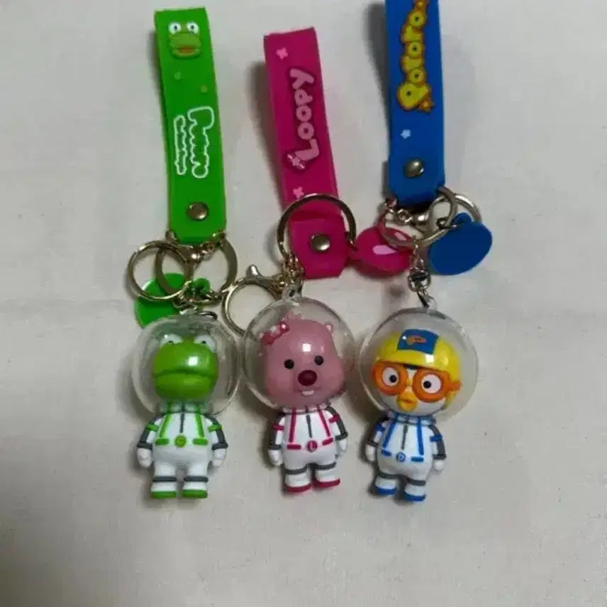 [BUNJANG] Pororo Space Suit Keyring (3 Items) / 뽀로로 우주복 키링 3종