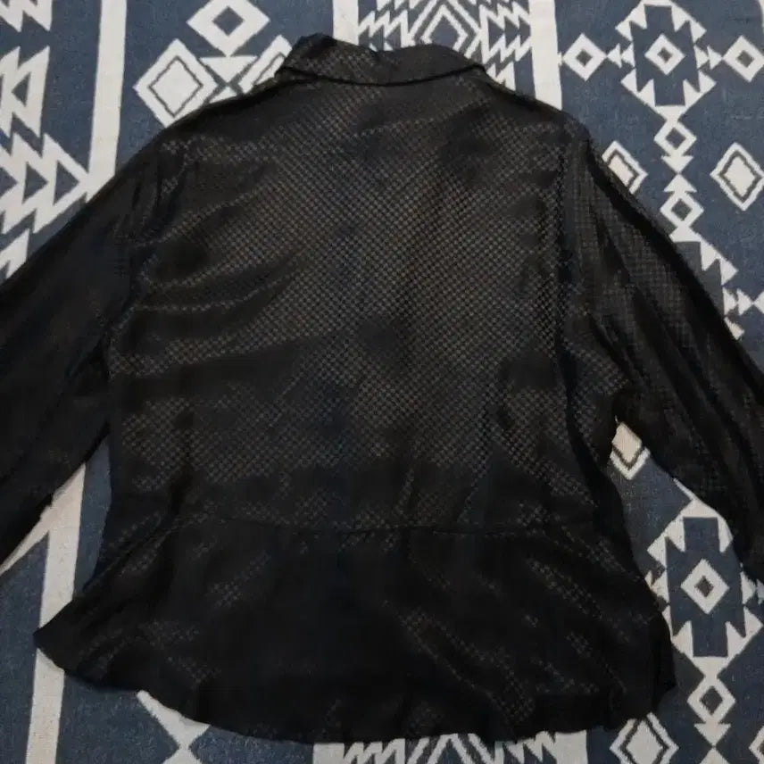 [BUNJANG] PAUL &amp; JOE Checkered Pattern Blouse / PAUL &amp; JOE 블랙 반광 체커보드 체크패턴 긱시크 고딕 고스 비스코