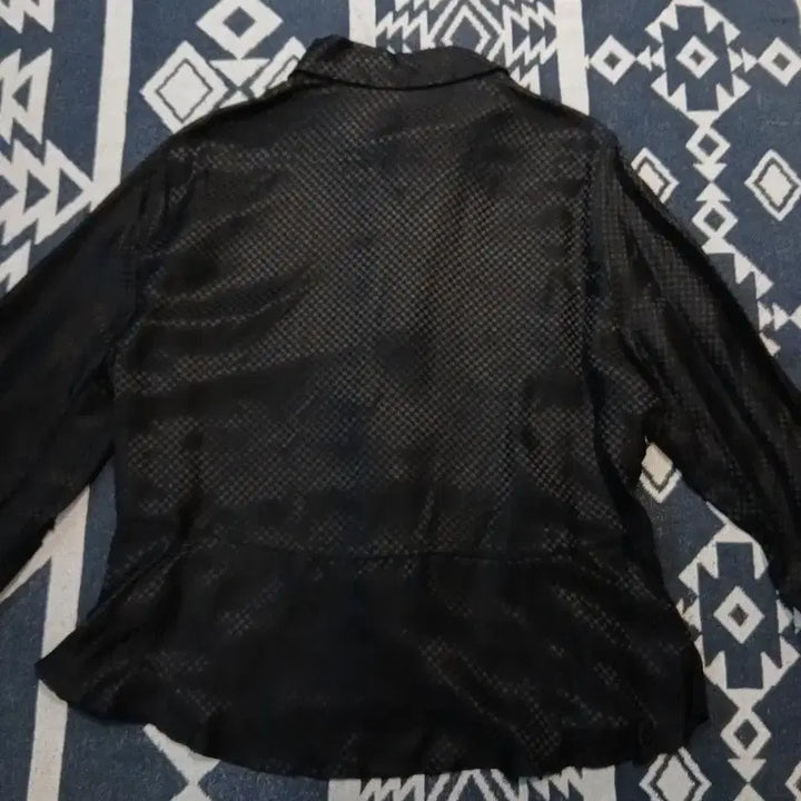 [BUNJANG] PAUL &amp; JOE Checkered Pattern Blouse / PAUL &amp; JOE 블랙 반광 체커보드 체크패턴 긱시크 고딕 고스 비스코