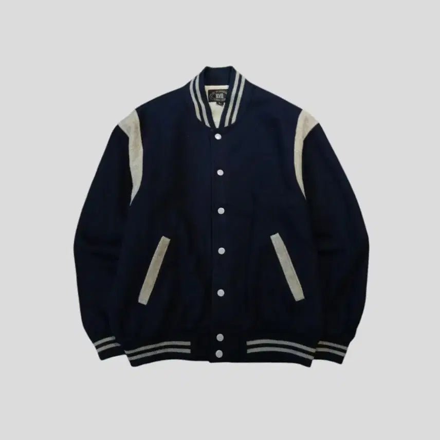 [BUNJANG] Vintage 90s Varsity Jacket / 빈티지 90s JP 네이비 그레이 배색 올드스쿨 모직 울블렌드 바시티자켓