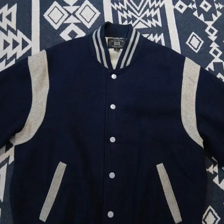 [BUNJANG] Vintage 90s Varsity Jacket / 빈티지 90s JP 네이비 그레이 배색 올드스쿨 모직 울블렌드 바시티자켓