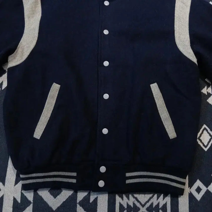 [BUNJANG] Vintage 90s Varsity Jacket / 빈티지 90s JP 네이비 그레이 배색 올드스쿨 모직 울블렌드 바시티자켓