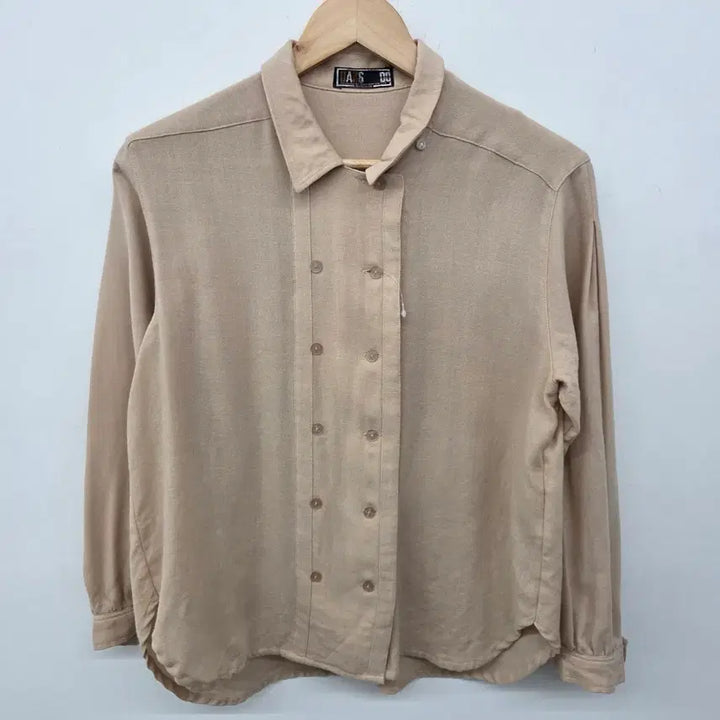 [BUNJANG] Daks Beige Shirt with Check Tie (Women&